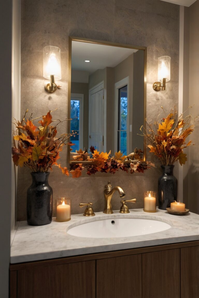 Luxury bathroom decor, Fall bathroom renovation, High-end bathroom design, Elegant bathroom upgrades, Designer bathroom accessories