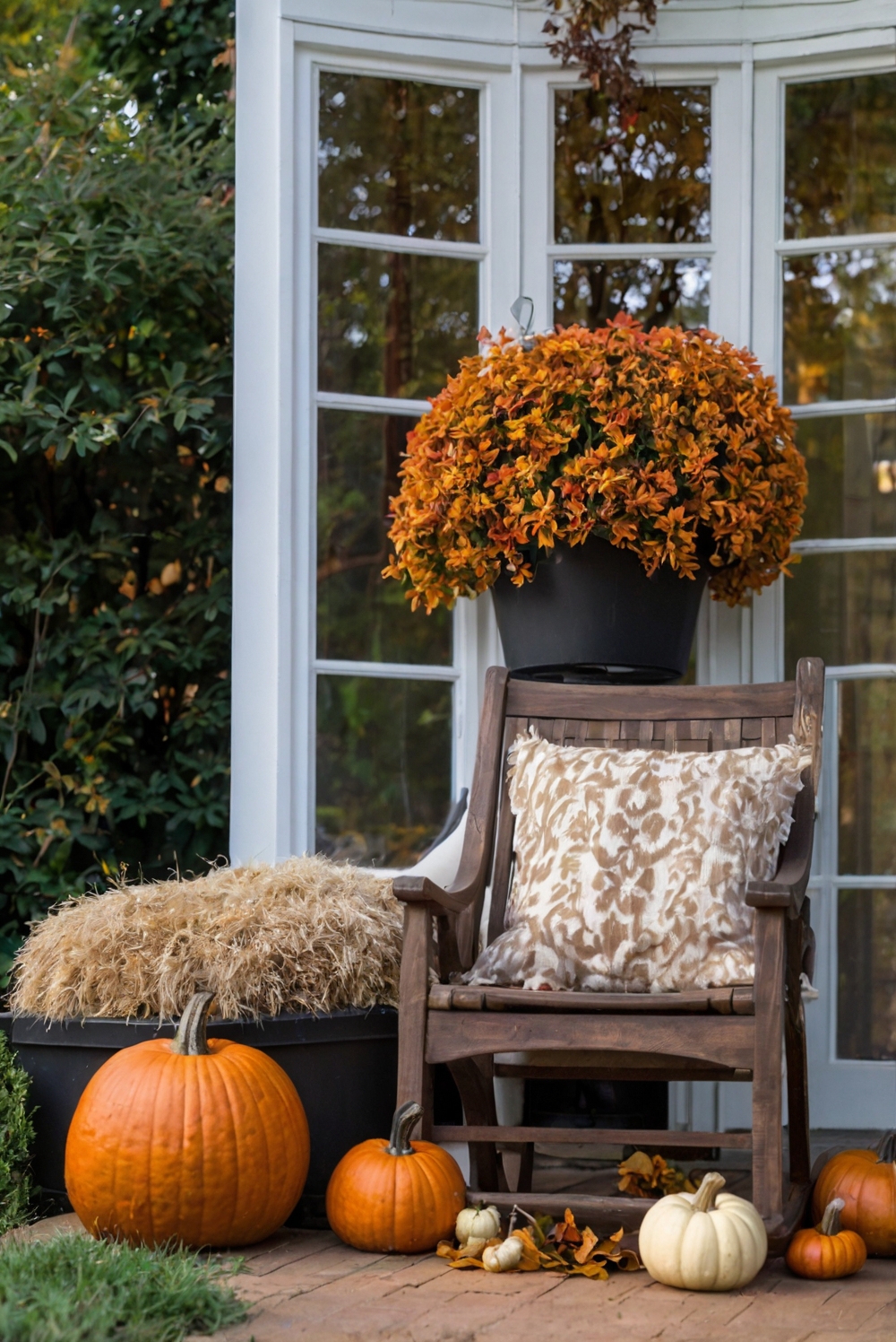 Fall porch decor, Outdoor space decor, Cozy porch ideas, Autumn porch decorations, Fall outdoor design