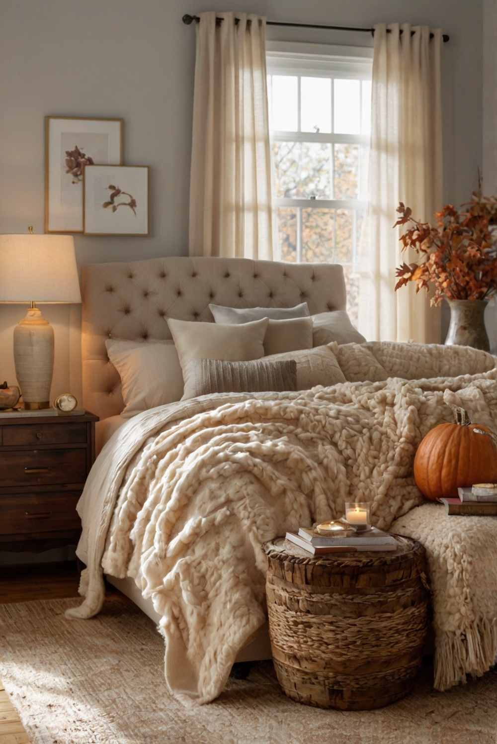 Fall home decor, Autumn interior design, Seasonal room makeover, Cozy fall living space, Fall home renovation