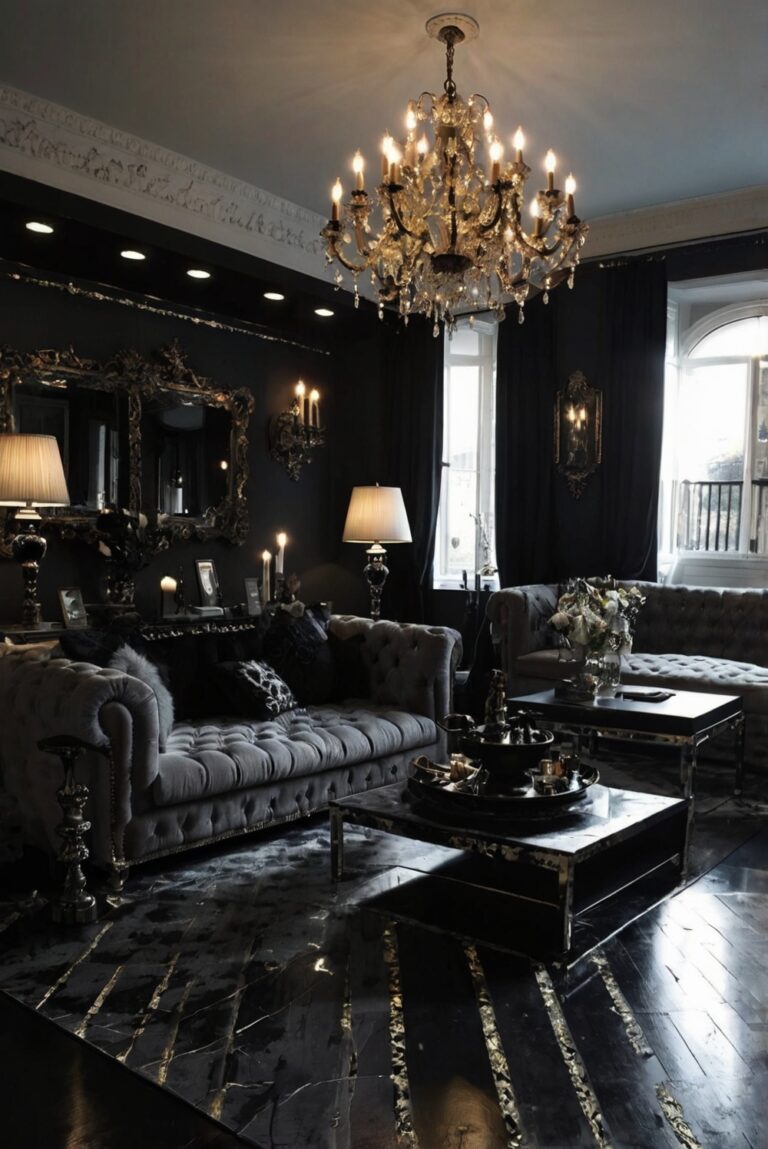 Gothic home decor, Gothic furniture, Dark Victorian interior, Gothic design ideas, Spooky home accessories